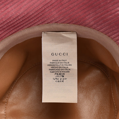 Gucci Lanzo Stretch Cord Azalea Calfskin Horsebit Bob Mulina Bucket Hat XL Lipstick Rose Blue 5 of 10