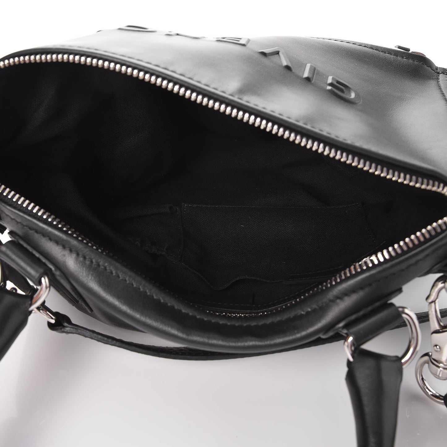Calfskin Logo Embossed Medium Pandora Black