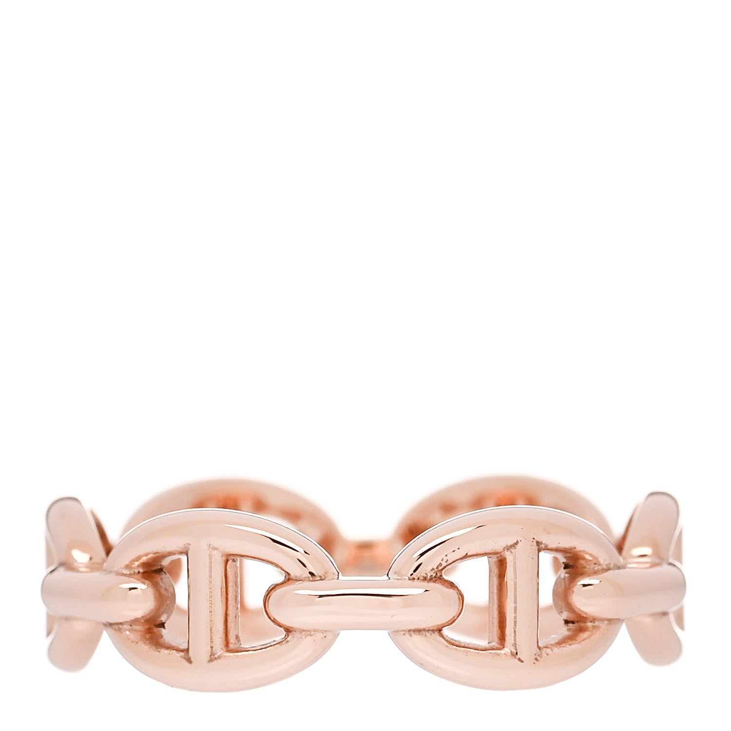 Hermes 18K Rose Gold PM Chaine d'Ancre Enchainee Ring 55 7.25 3 of 7