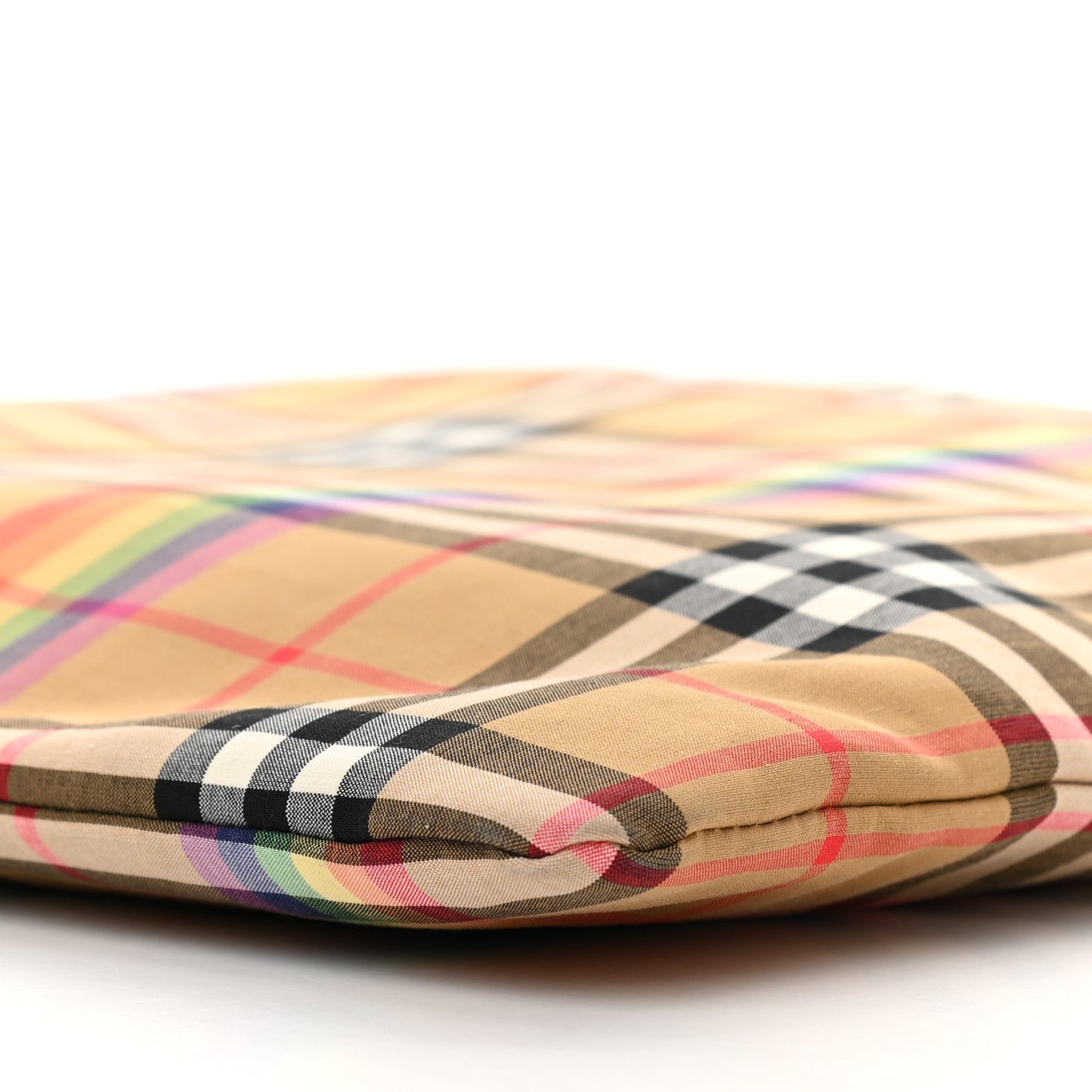 Vintage Rainbow Check Shopper Tote White