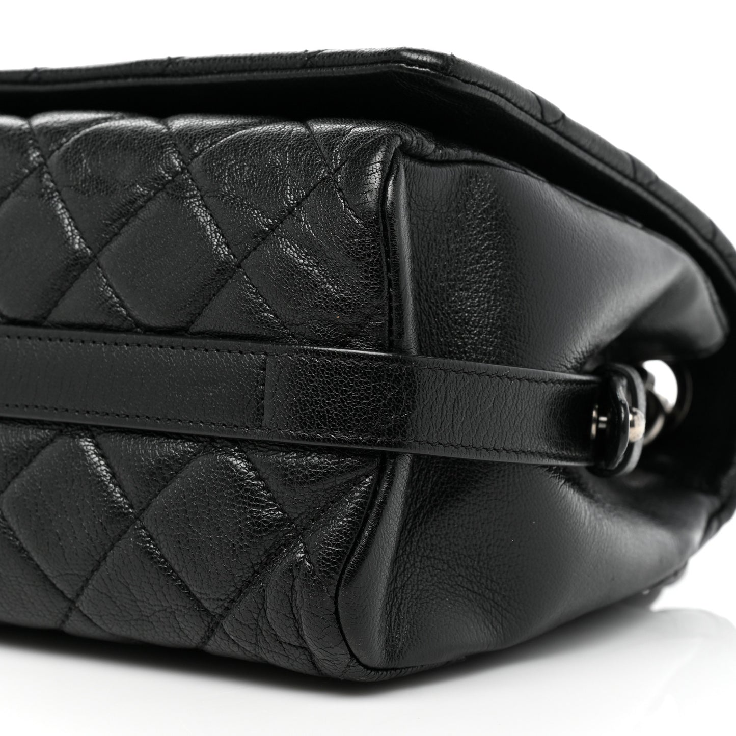 Goatskin Quilted Large City Rock Flap Black