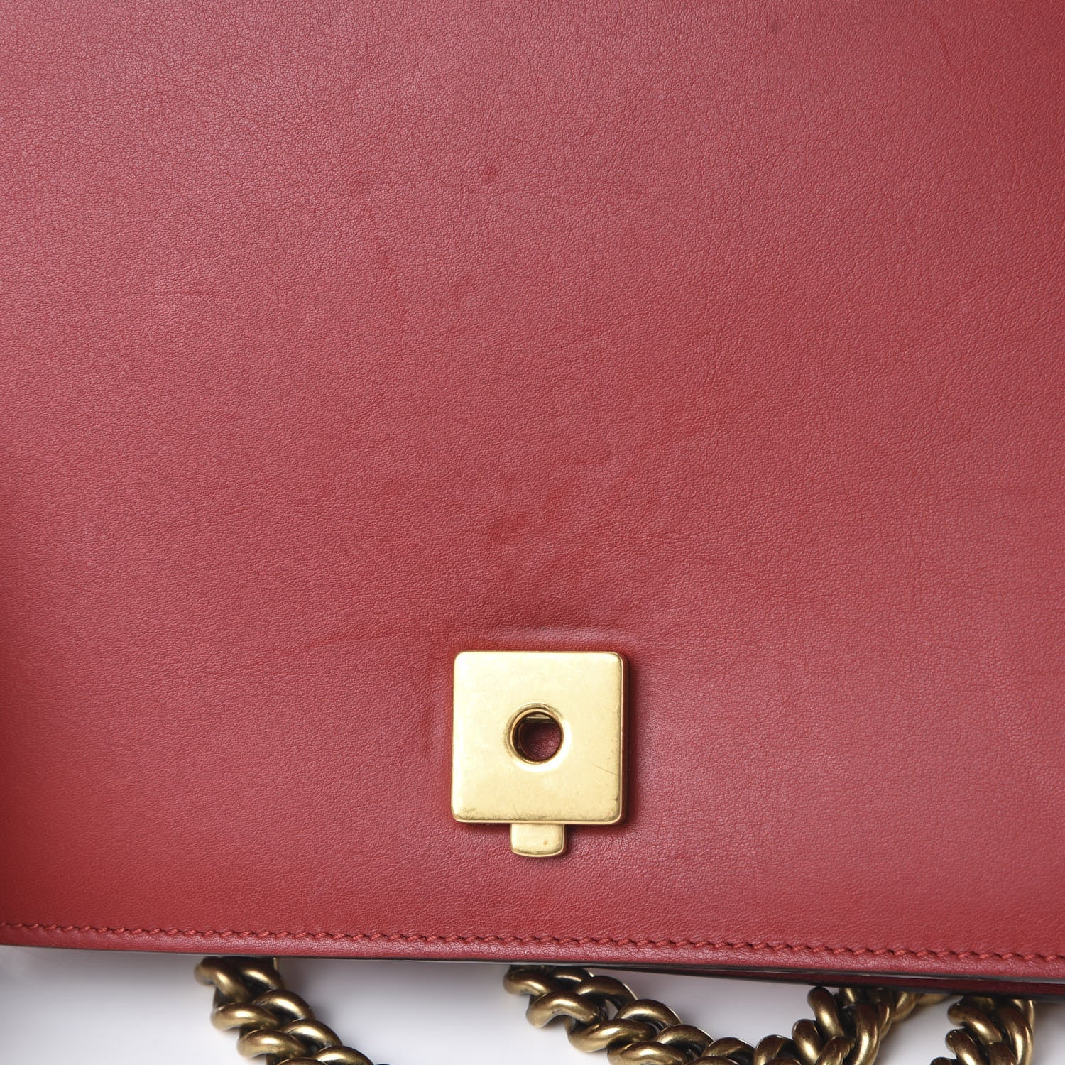 Gucci Calfskin Web Medium Peony Chain Shoulder Bag Red 13 of 16