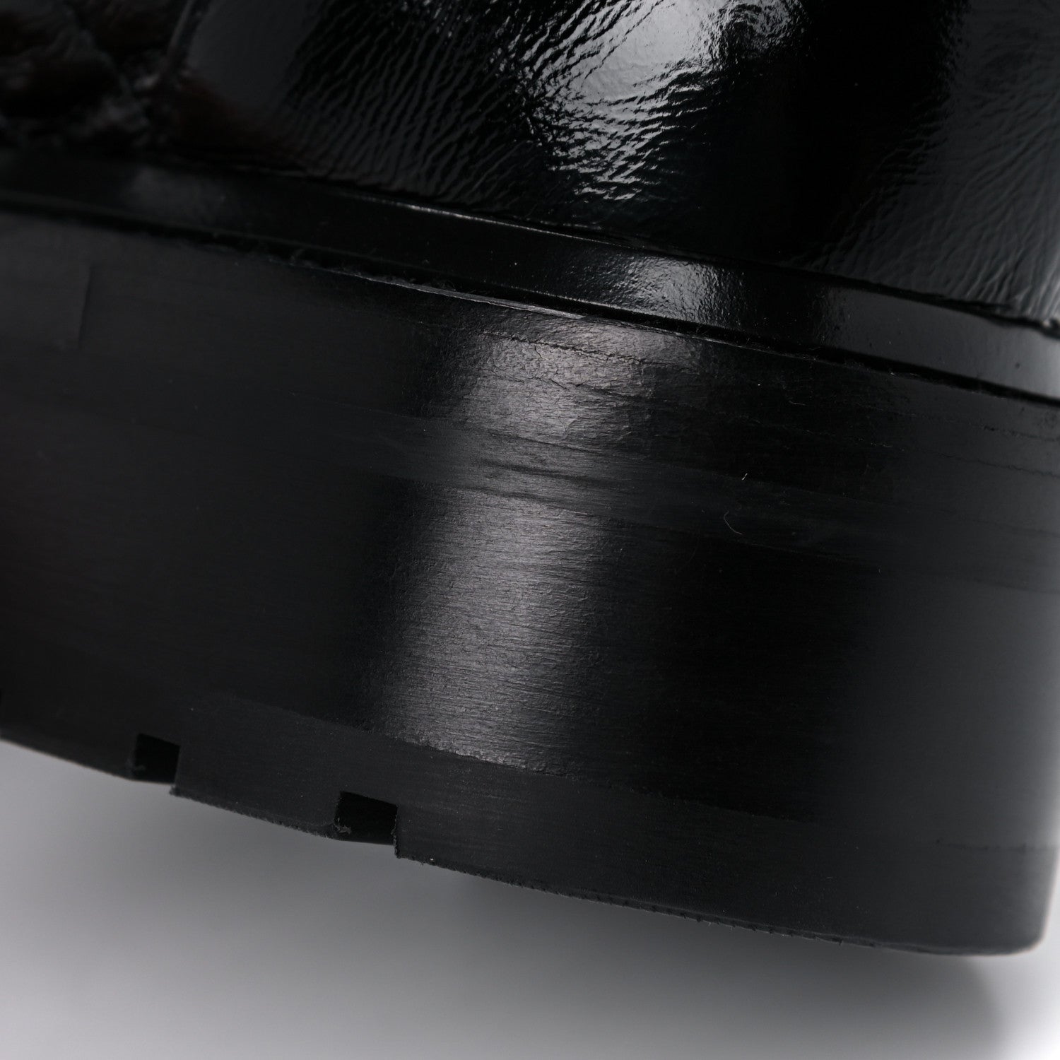 Chanel Shiny Calfskin Quilted Lace Up Combat Boots 37 Black 12 of 13