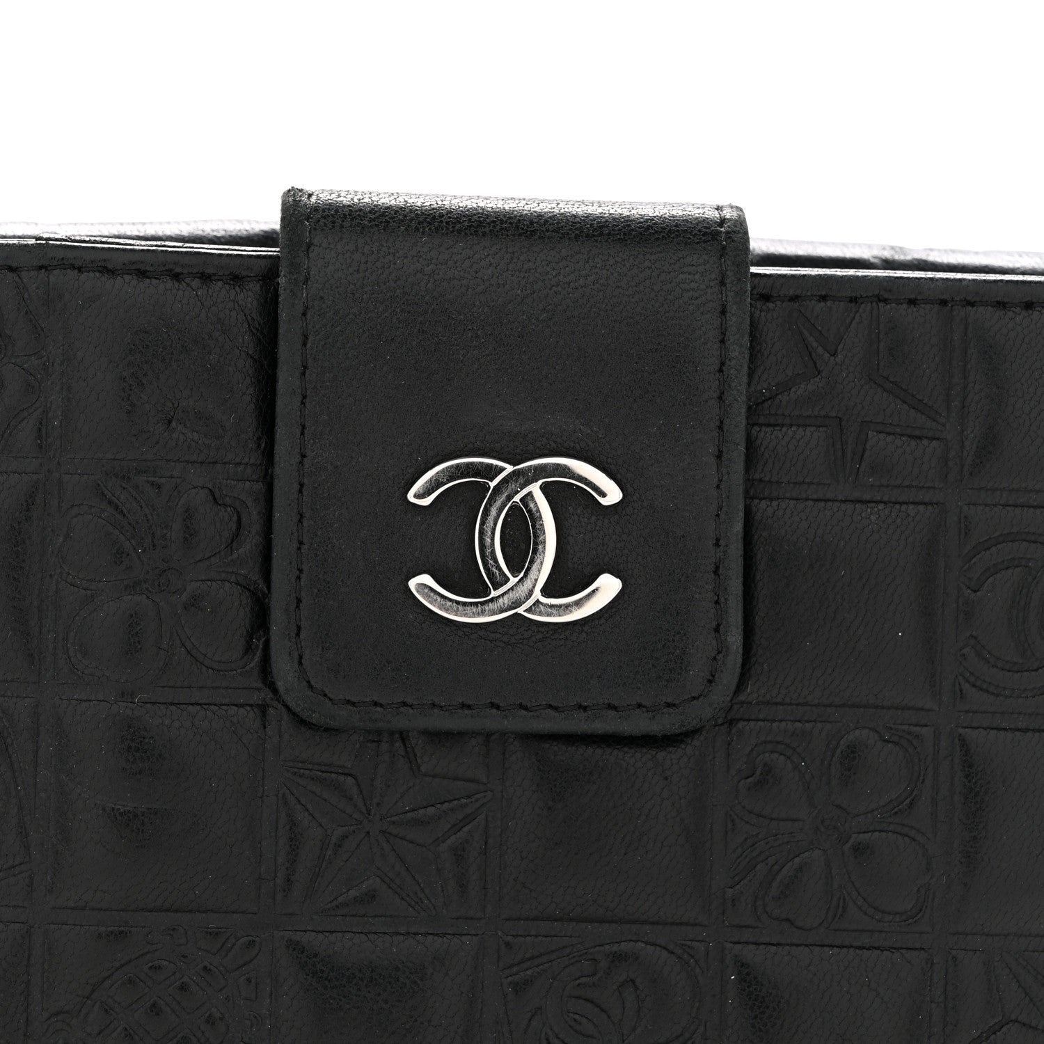 Chanel Calfskin Lucky Symbols Compact French Flap Wallet Black 10 of 12