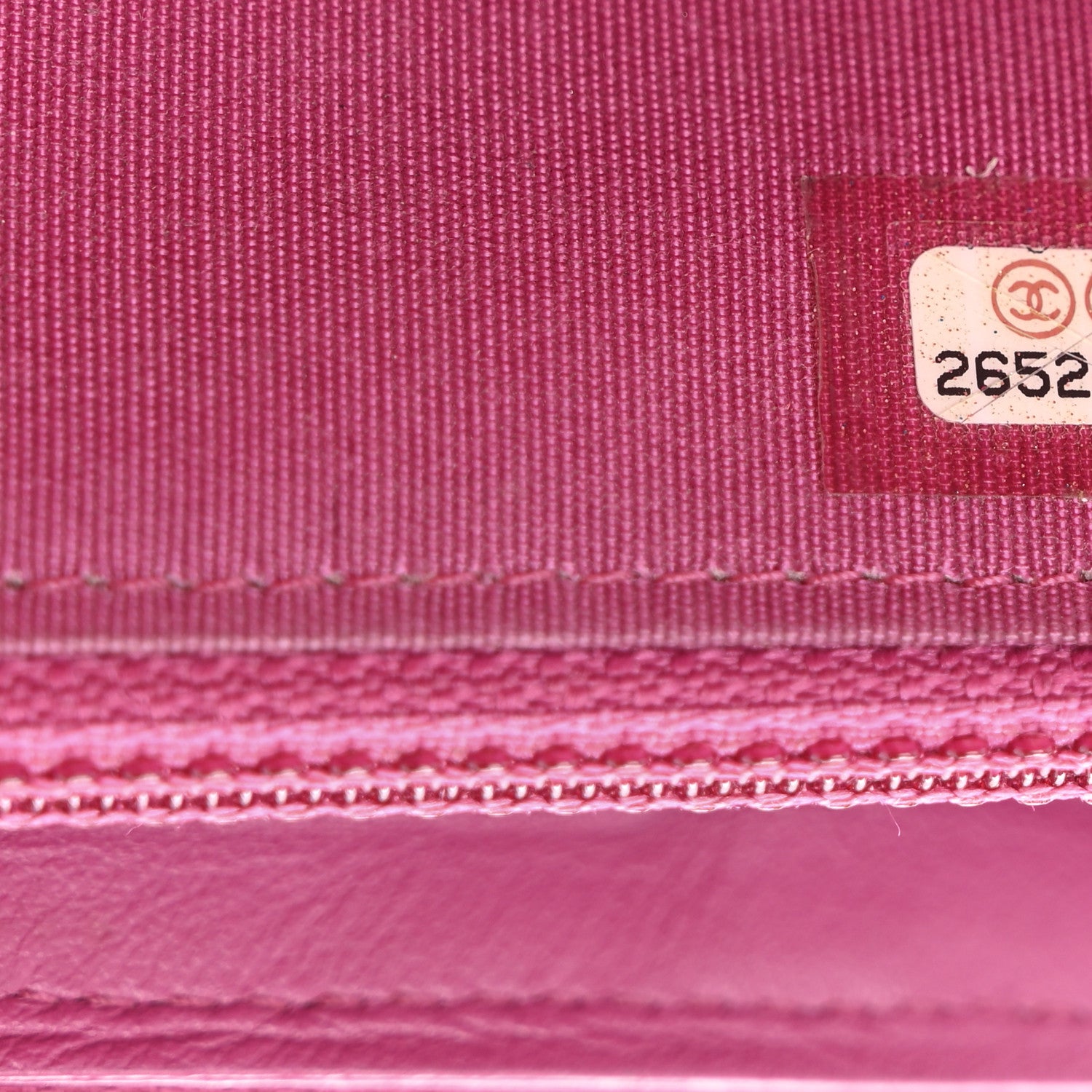 Chanel Lambskin Camellia Embossed Small Zip Around Wallet Dark Pink 8 of 12