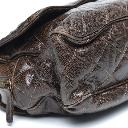 Chanel Crumpled Grained Calfskin Quilted Maxi Shiva Flap Brown 5 of 8