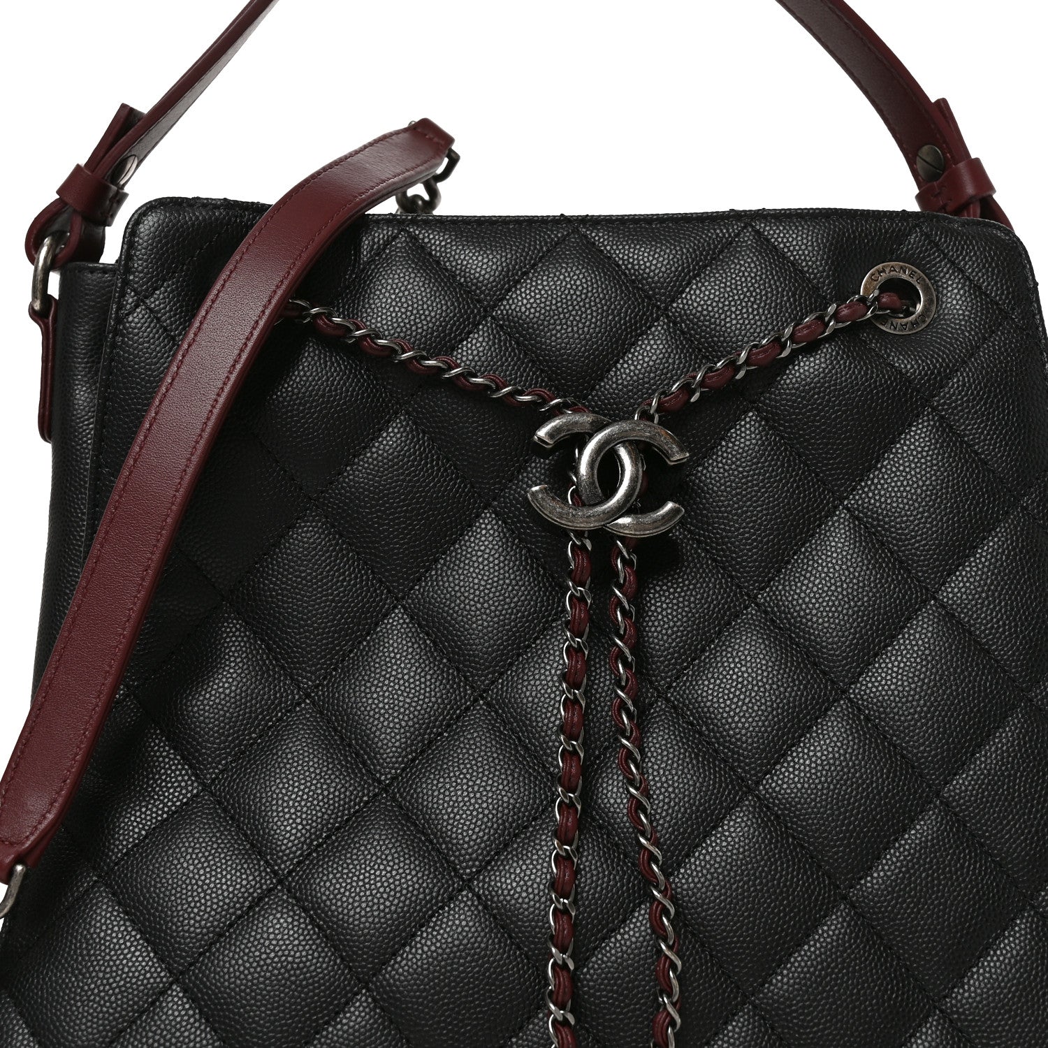 Chanel Caviar Quilted Medium CC Bucket Bag Black 8 of 10