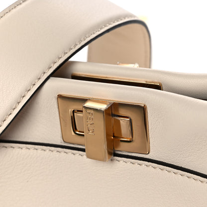 Fendi Vitello Seta Suede FF Mini Peekaboo Iconic Satchel Uovo Sigaro Marrone 12 of 12