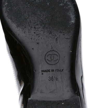 Chanel Patent Cap Toe Ballerina Flats 36.5 Black White 6 of 10