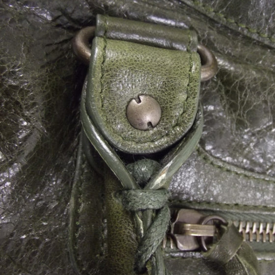 Chevre Classic Hardware Purse Olive