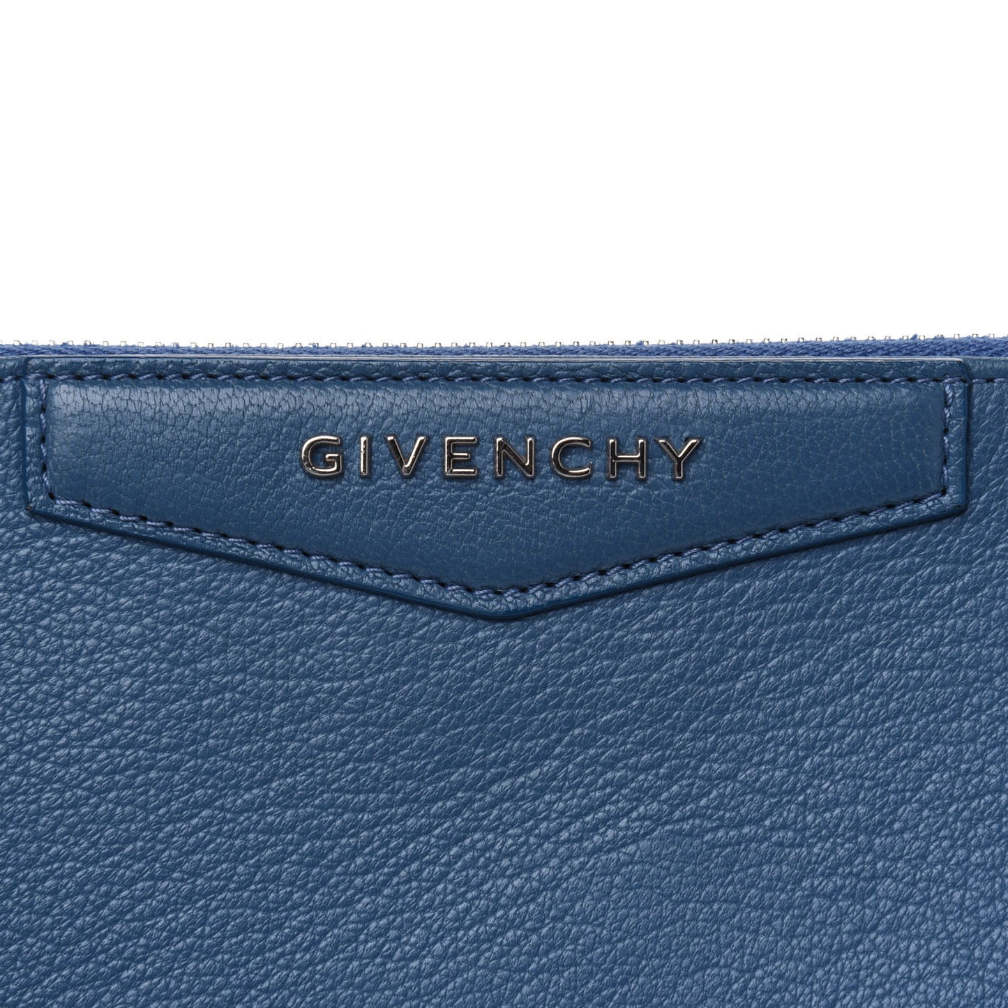 Sugar Goatskin Medium Antigona Pouch Mineral Blue
