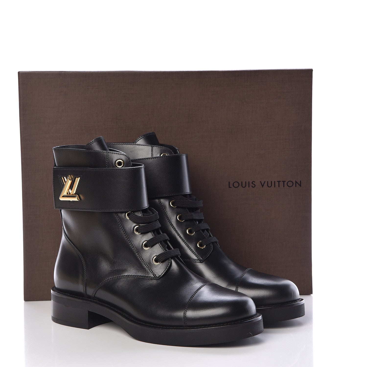 Louis Vuitton Calfskin Wonderland Ranger Boots 39 Black 9 of 9