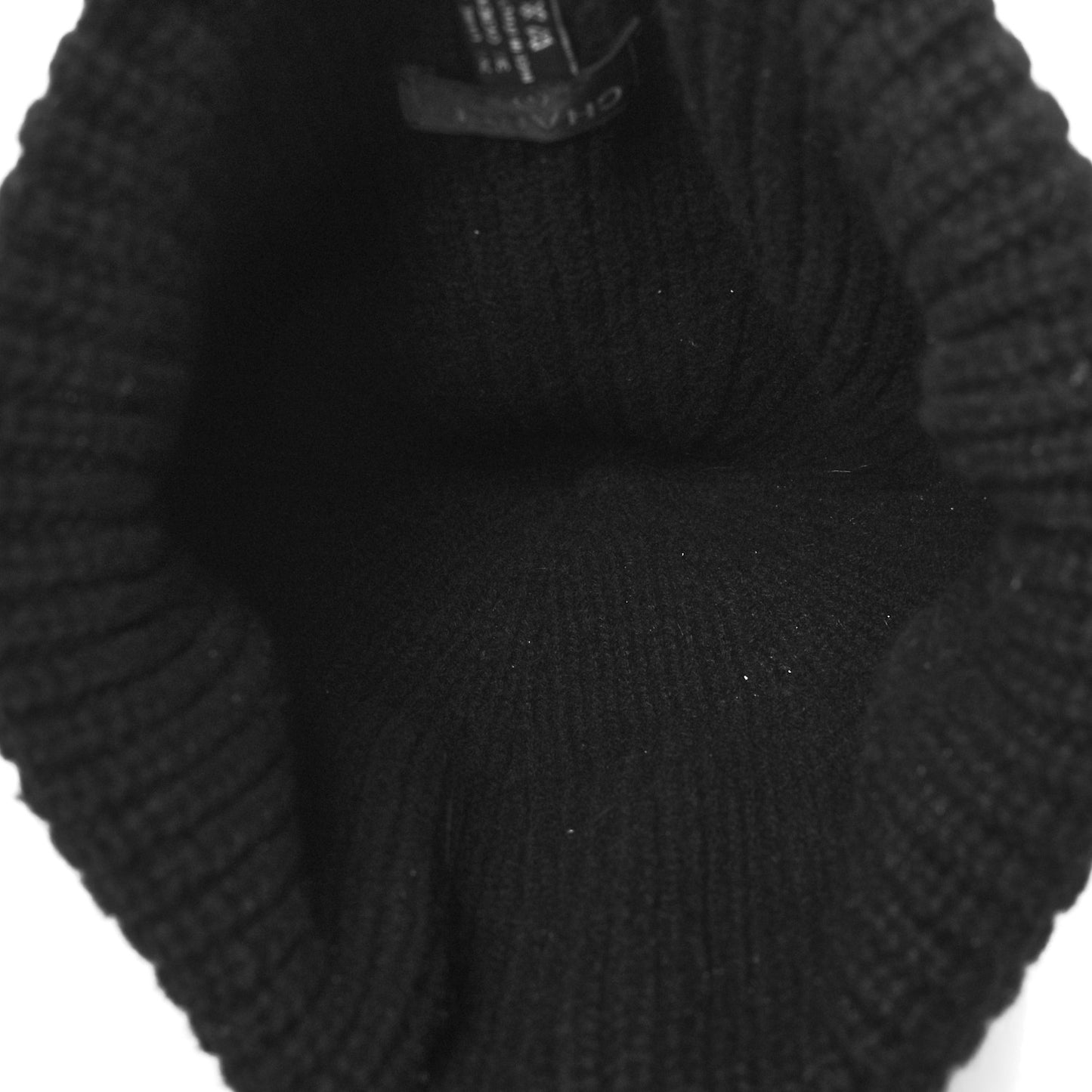 Wool Cashmere CC Beanie Hat Light Black White