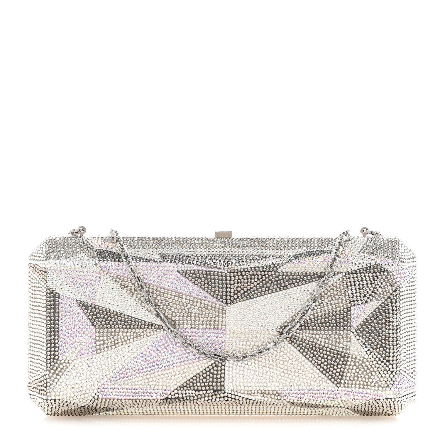 Judith Leiber Swarovski Crystal Slim Clutch Silver Multicolor 1 of 12