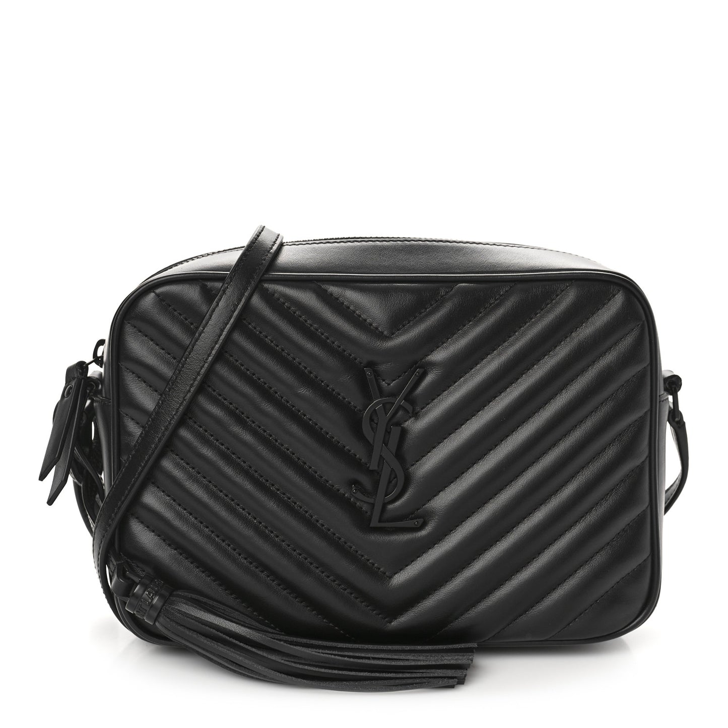 Calfskin Matelasse Monogram Monochrome Lou Camera Bag Black