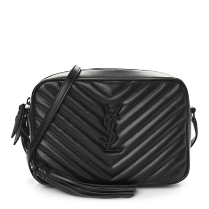 Saint Laurent Calfskin Matelasse Monogram Monochrome Lou Camera Bag Black 2 of 8