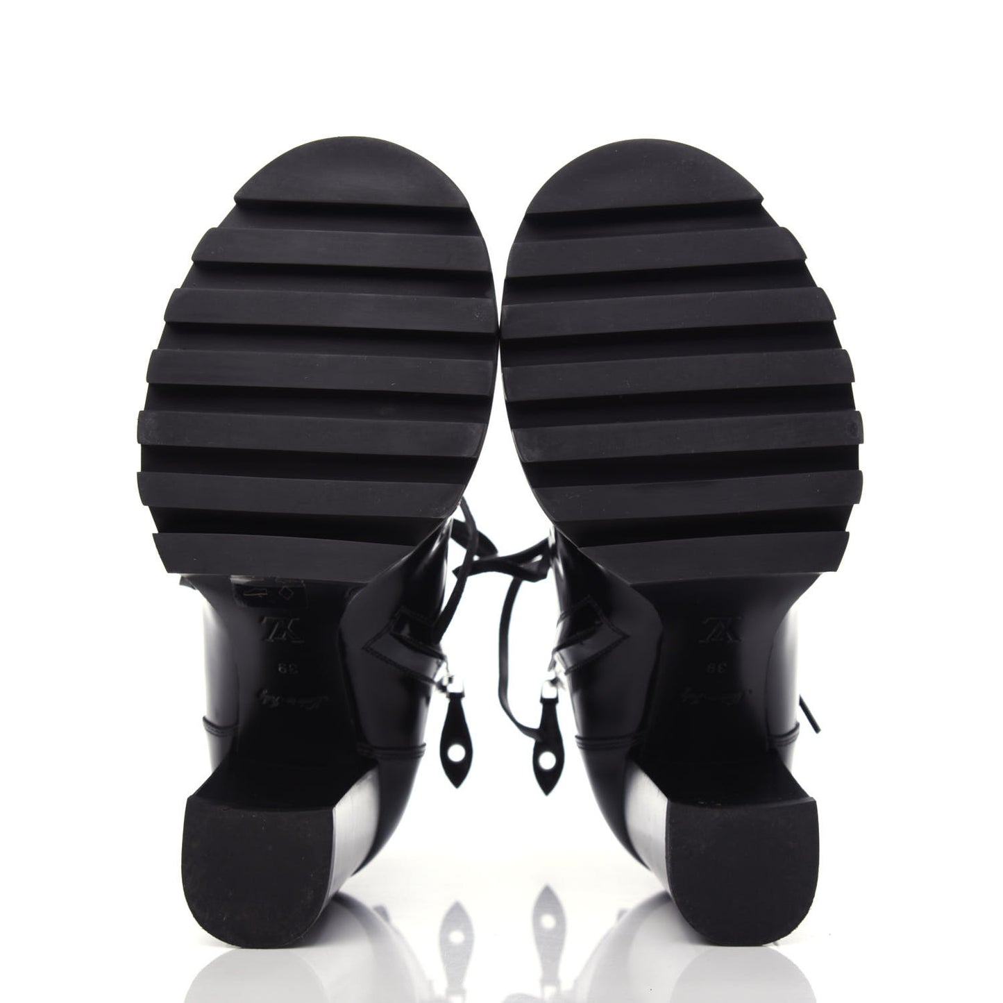 Patent Calfskin Star Trail Ankle Boots 39 Black