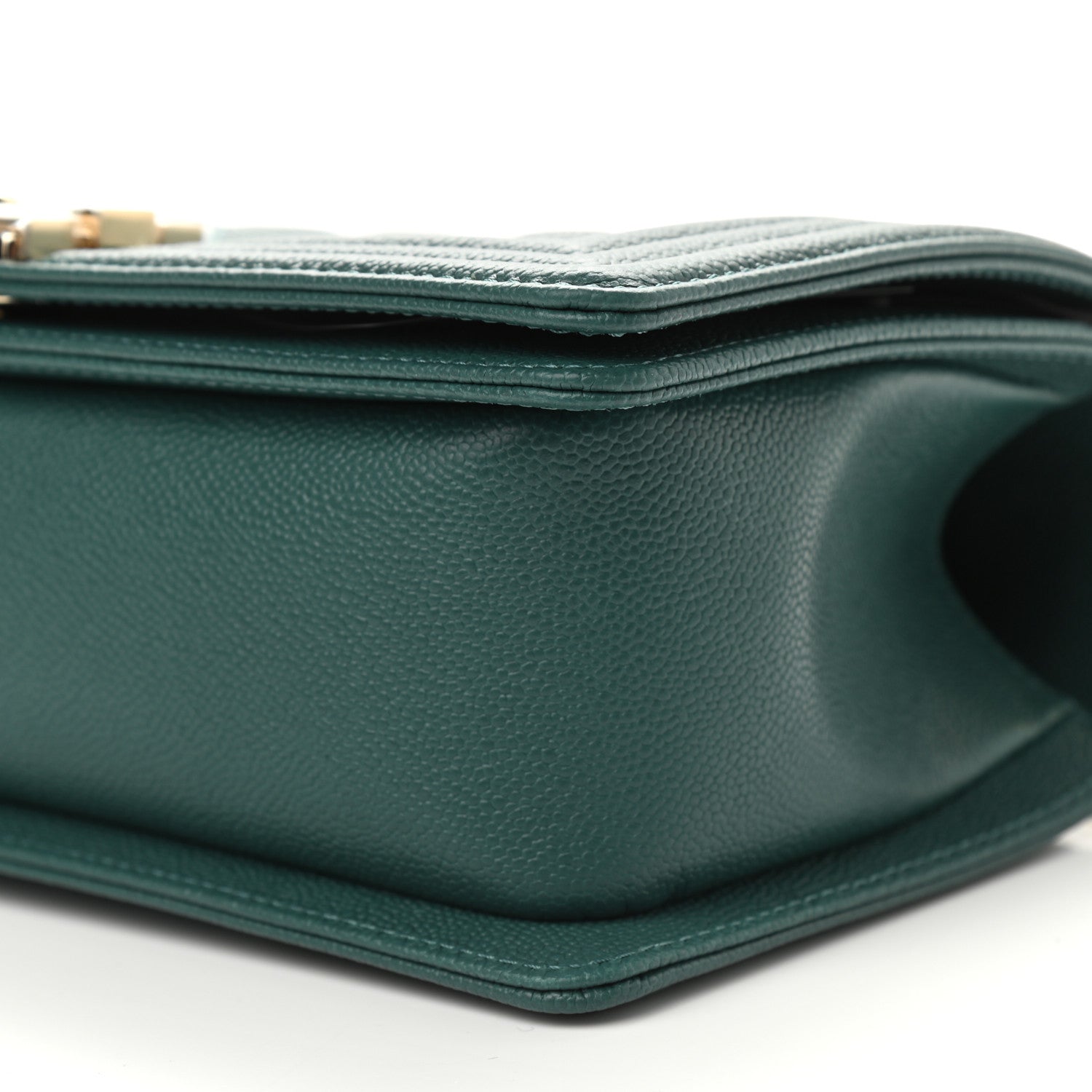 Chanel Caviar Quilted Medium Boy Flap Dark Green 9 of 9