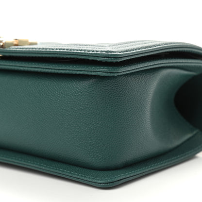 Chanel Caviar Quilted Medium Boy Flap Dark Green 9 of 9