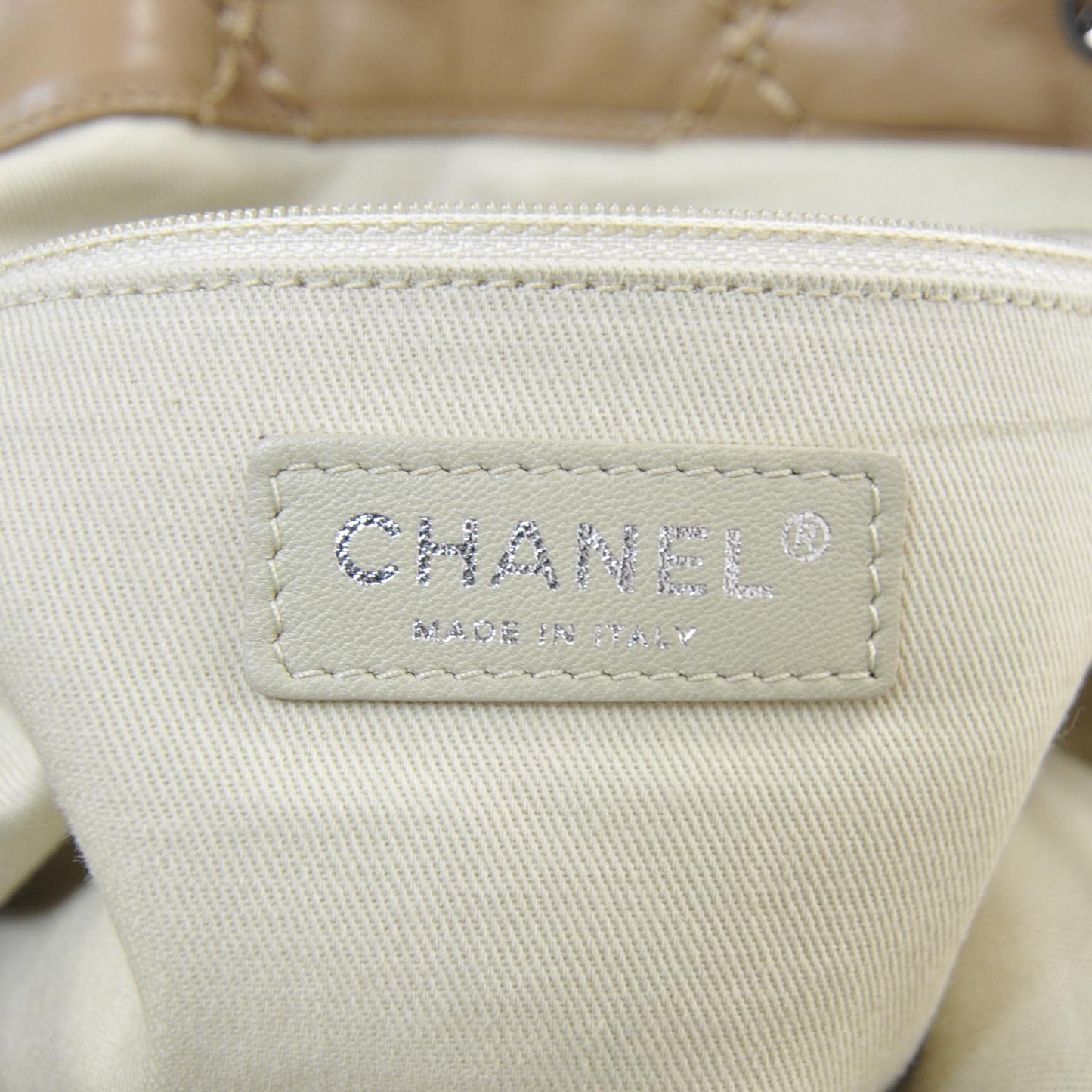 Lambskin Expandable Tote Beige