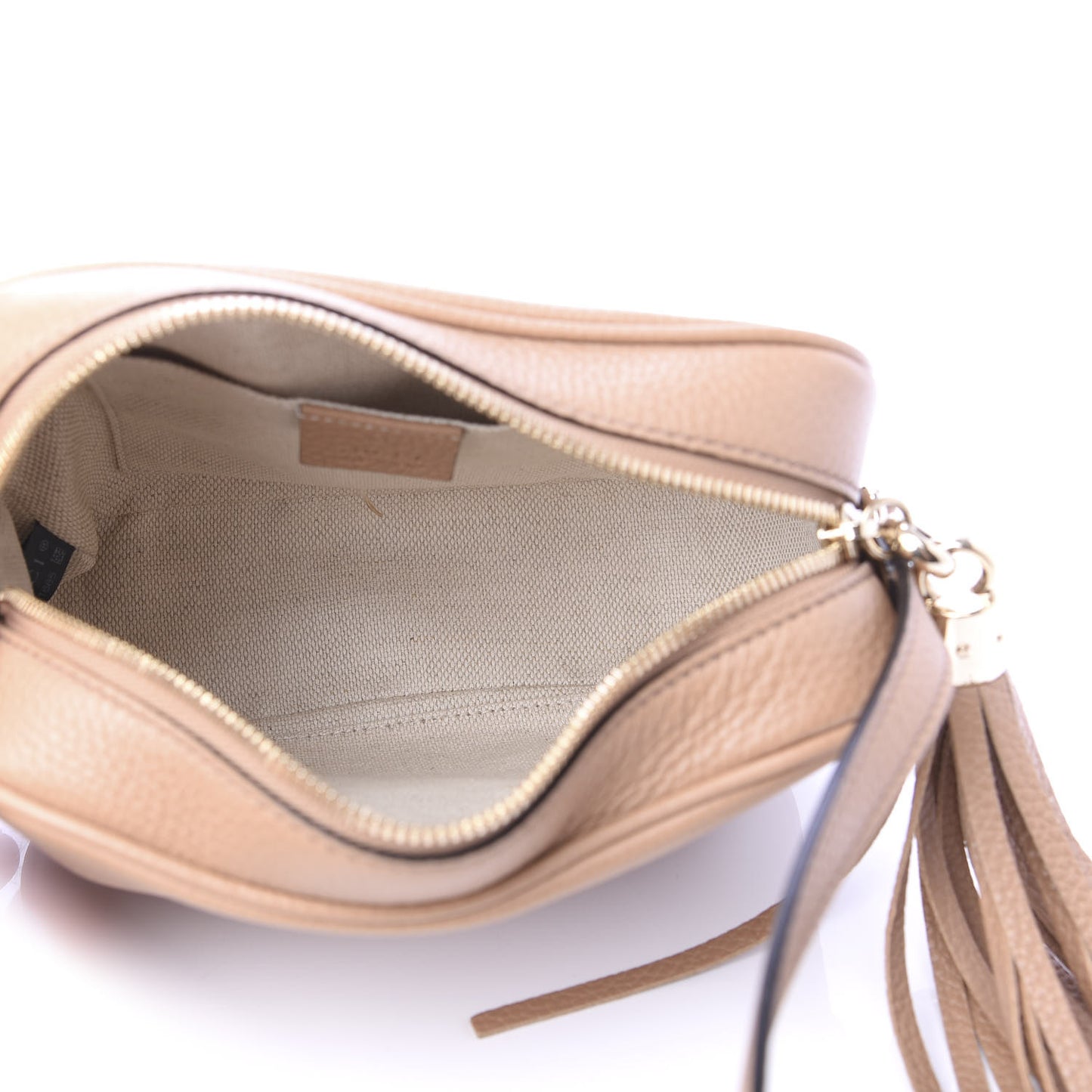 Pebbled Calfskin Small Soho Disco Bag Rose Beige