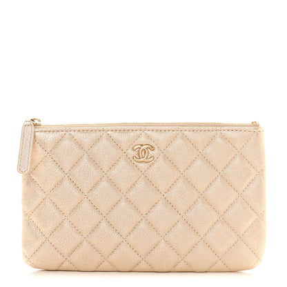 Chanel Metallic Lambskin Quilted Cosmetic Case Gold 1 of 8
