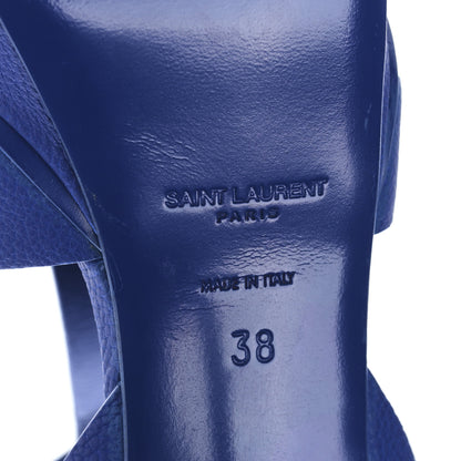 Saint Laurent Grained Calfskin Tribute 75 Platform Sandals 38 Outremer 6 of 9