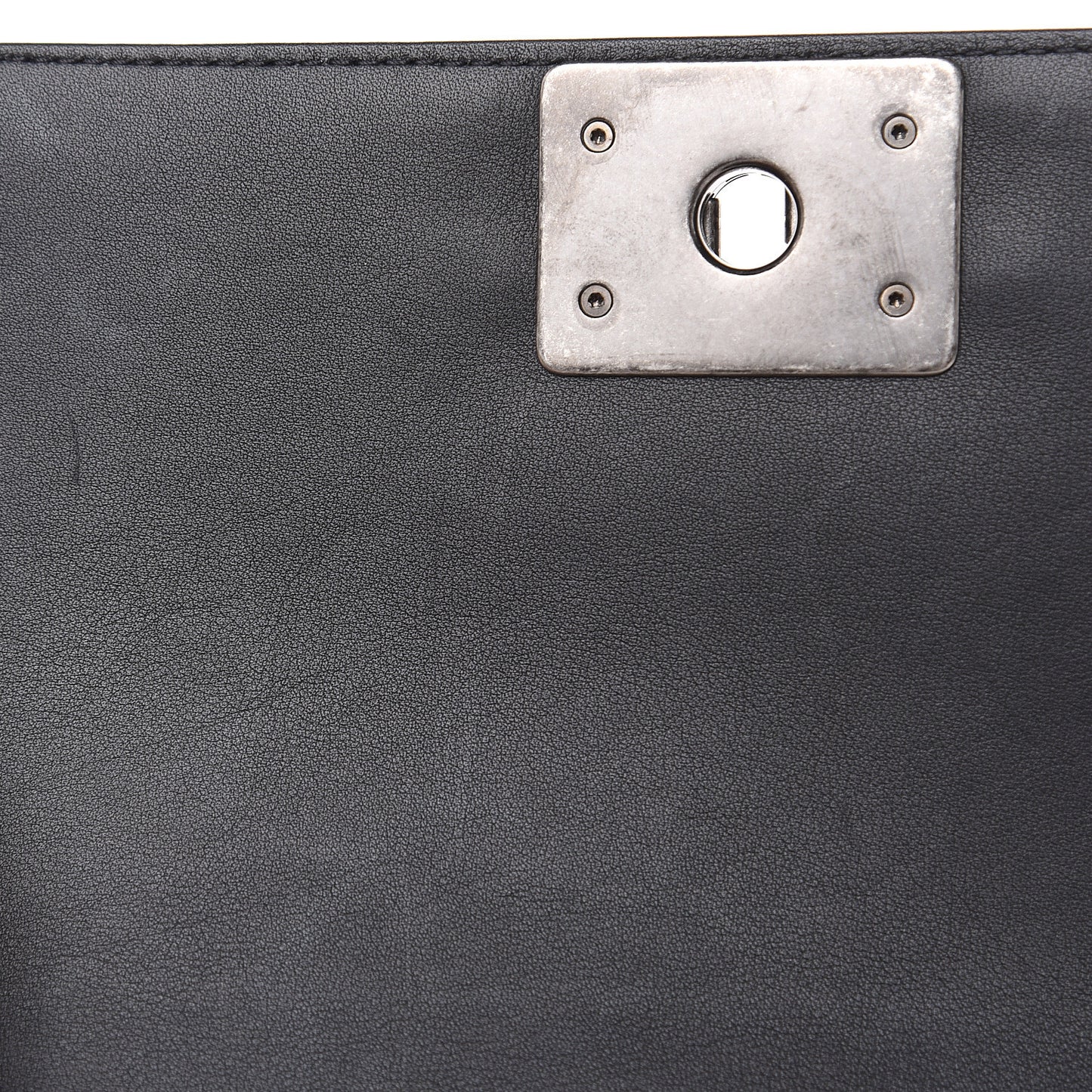 Calfskin Quilted Small Boy Flap Black