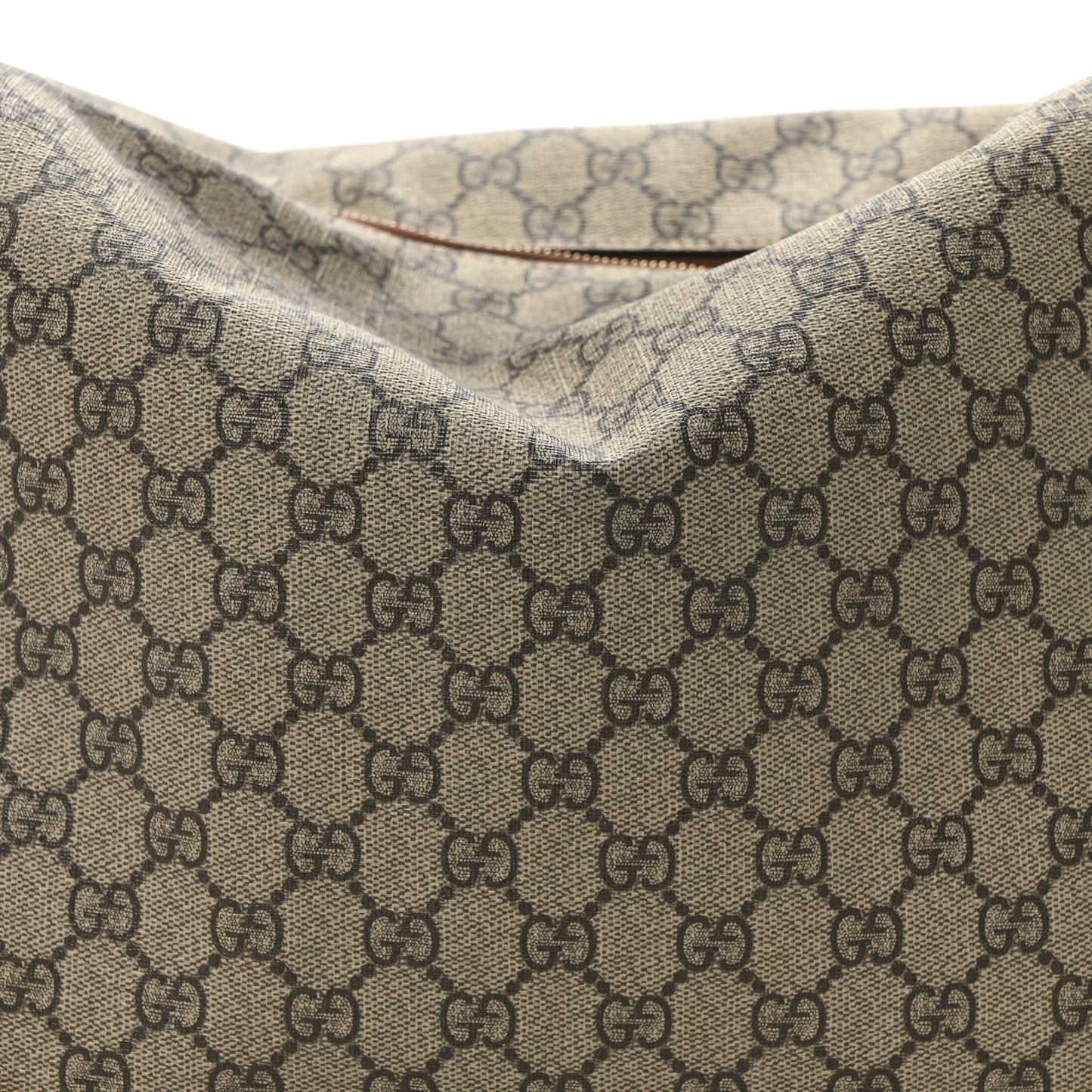 GG Supreme Monogram Large Linea A Hobo Light Brown