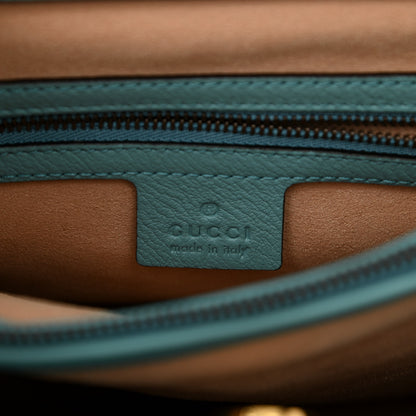 Gucci Wonka Grain Calfskin Medium Diana Tote Bag Dusty Azure Orange Fluo 6 of 8