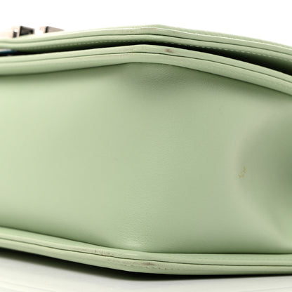 Chanel Calfskin Chevron Quilted Medium Boy Flap Green 10 of 12