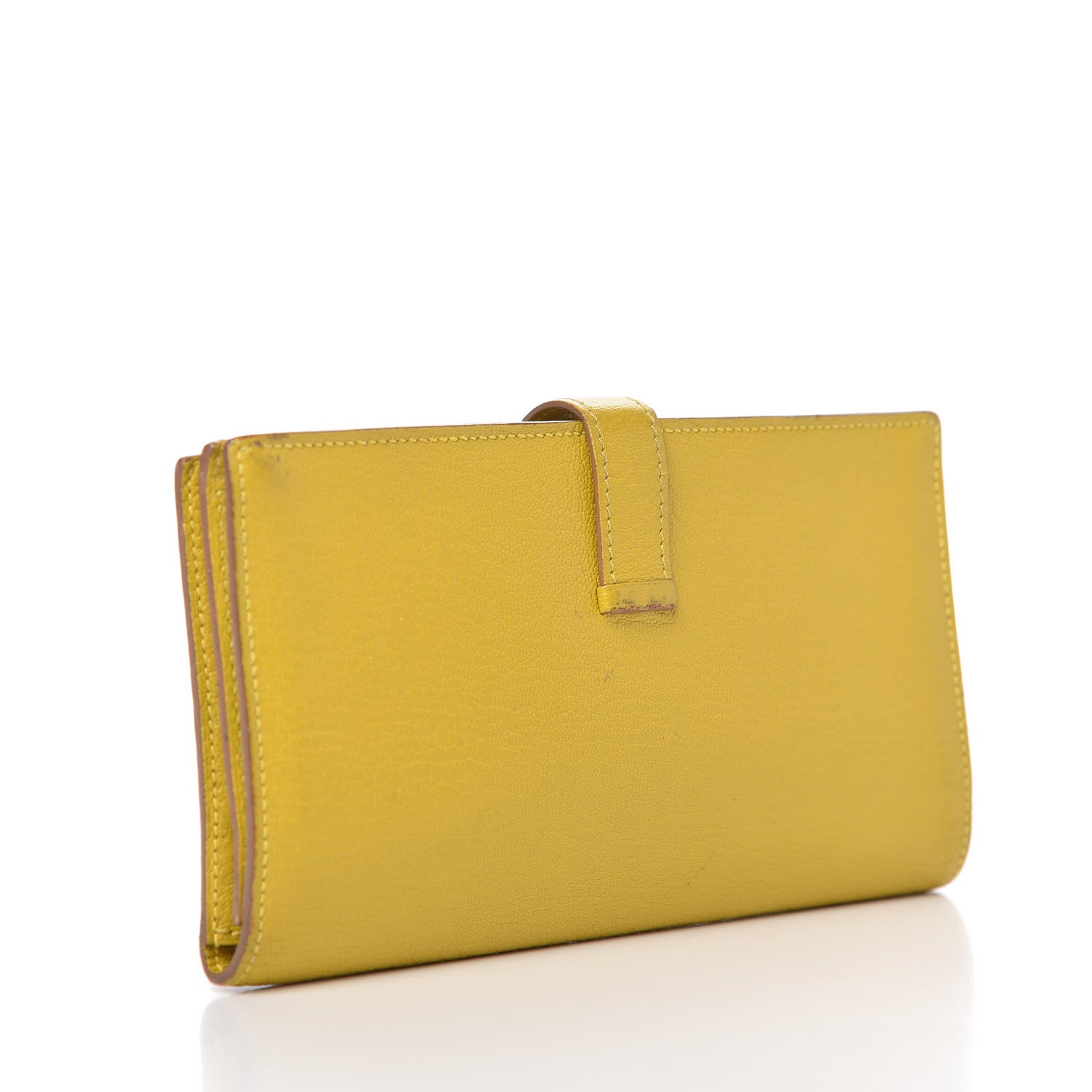 Hermes Chevre Mysore Bearn Gusset Wallet Lime 3 of 6