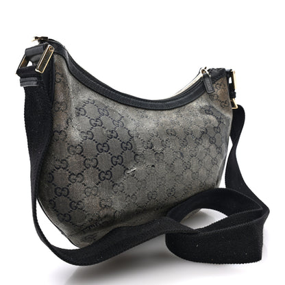 Gucci Lurex Monogram Medium Half Moon Hobo Black 3 of 11
