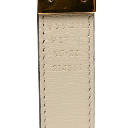 Gucci Calfskin GG Supreme Monogram Double G Reversible 20mm Belt 95 38 Beige Mystic White 1 of 6
