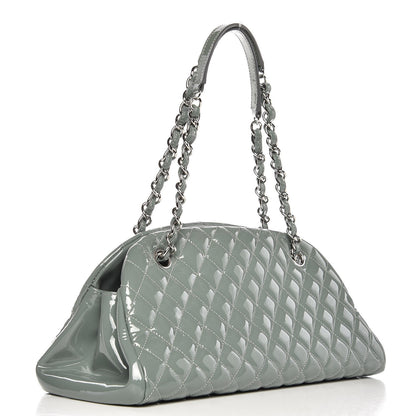 Chanel Patent Quilted Medium Just Mademoiselle Grey 3 of 7