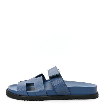 Hermes Epsom Womens Chypre Sandals 38 Bleu Bleuet 1 of 9