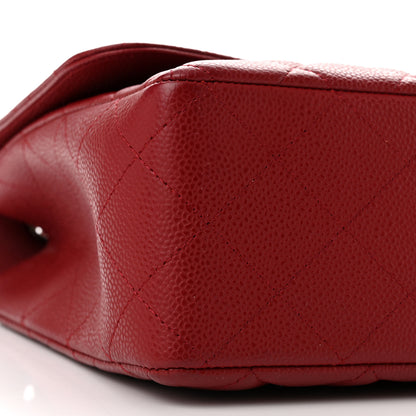 Chanel Caviar Quilted Jumbo Single Flap Dark Red 9 of 14