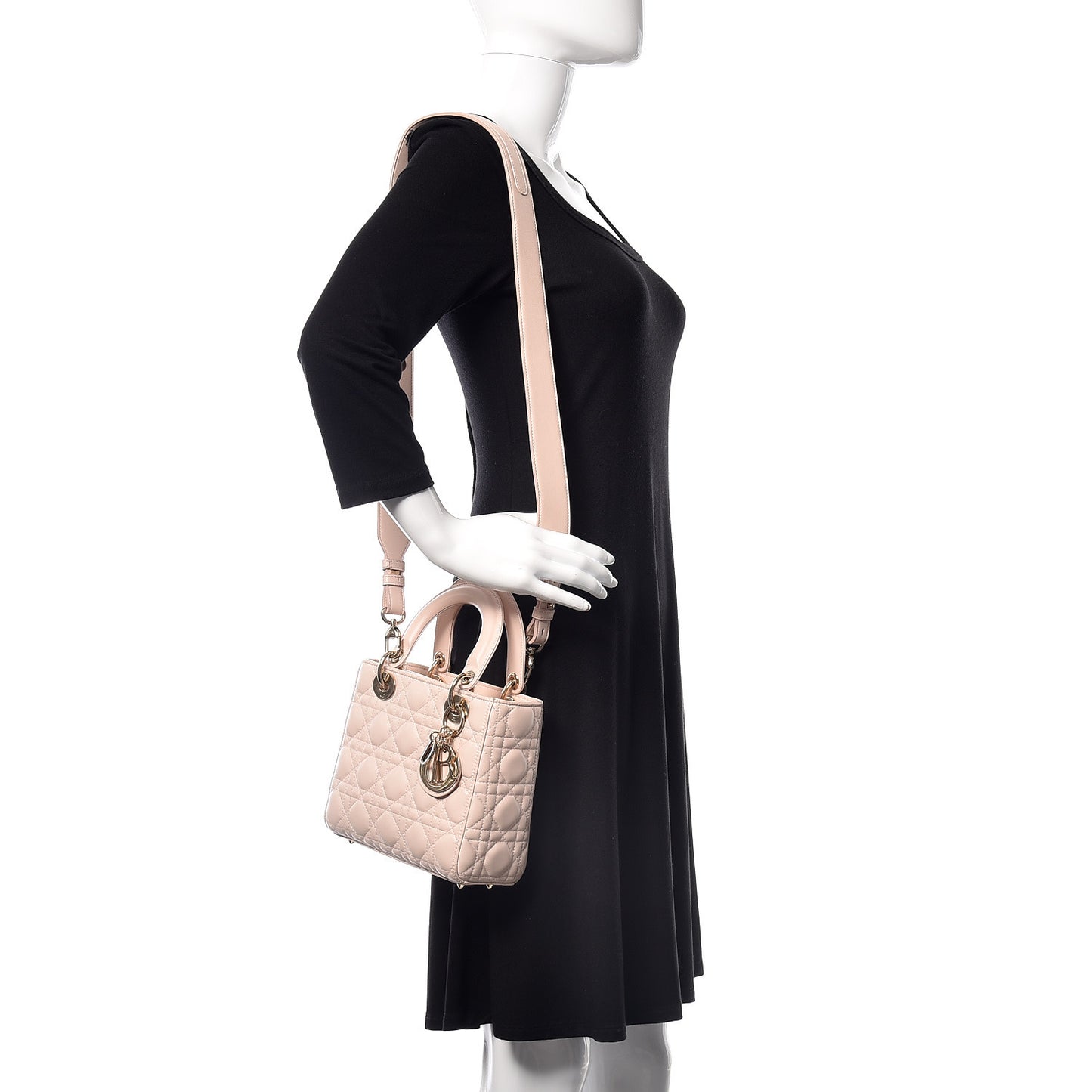 Lambskin Cannage Small Lucky Badges My Lady Dior Pink