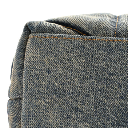 Saint Laurent Denim Quilted Small Loulou Puffer Monogram Chain Satchel Blue Cinnamon 11 of 12