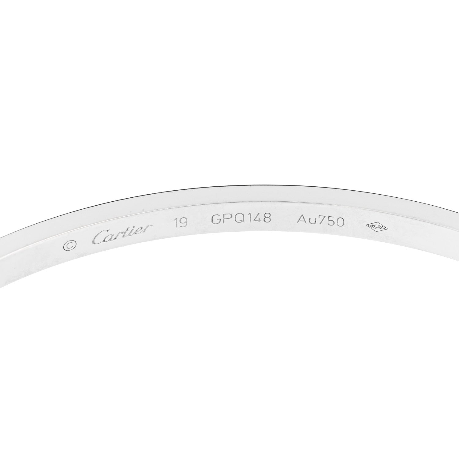 Cartier 18K White Gold Diamond Small LOVE Paved Bracelet 19 4 of 5