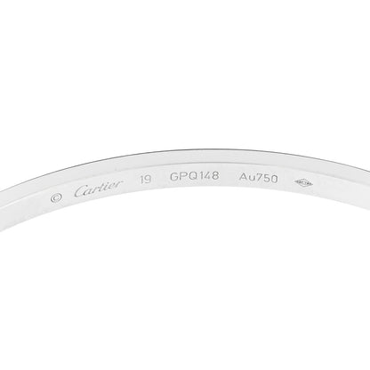Cartier 18K White Gold Diamond Small LOVE Paved Bracelet 19 4 of 5
