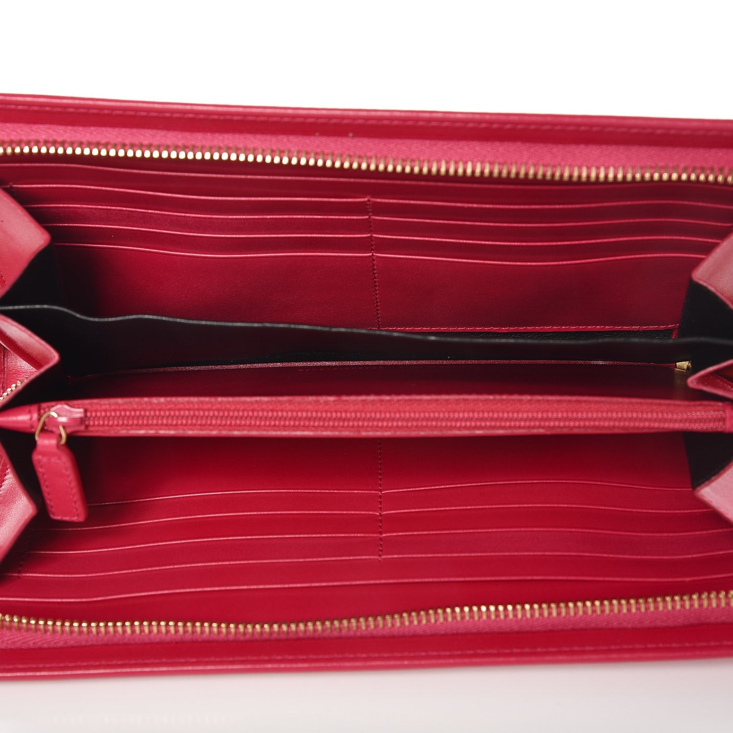 Saint Laurent Calfskin Classic Zip Around Wallet Fuchsia 5 of 8