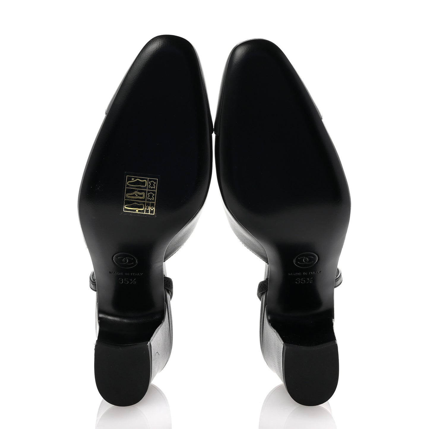 Lambskin Cap Toe CC Slingback Pumps 35.5 Black Dark Grey