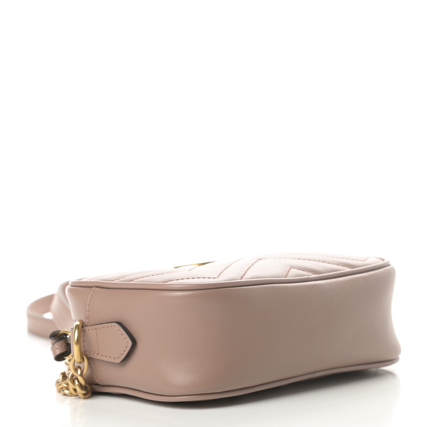 Gucci Calfskin Matelasse Mini GG Marmont Chain Shoulder Bag Porcelain Rose 4 of 11