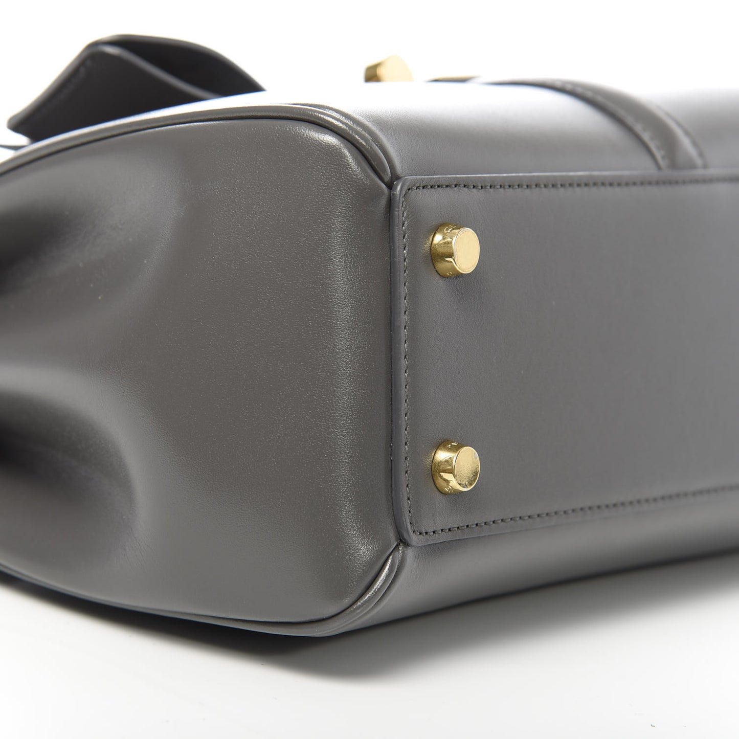 Satinated Calfskin Small 16 Top Handle Bag Gray