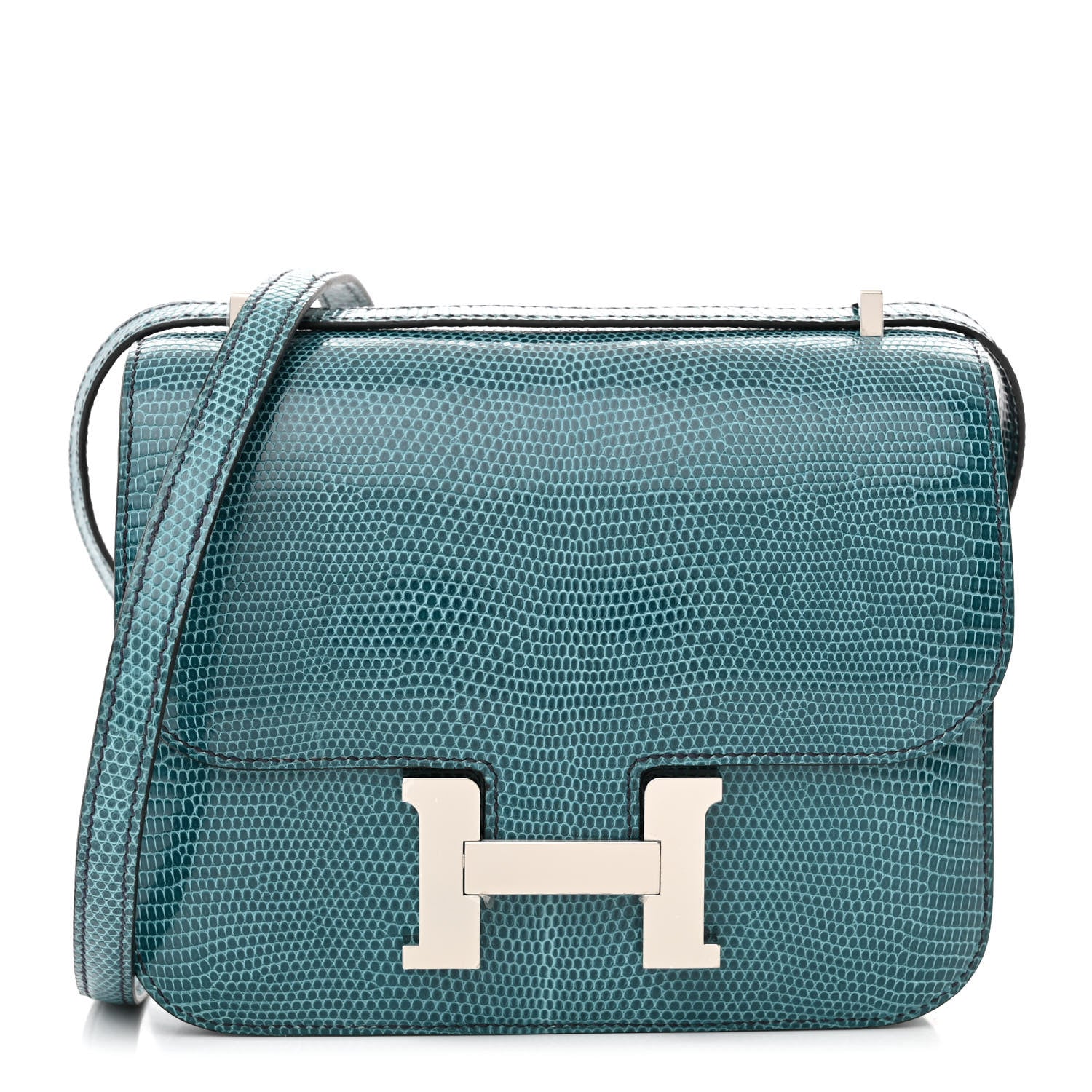 Hermes Lizard Constance 18 Bleu Petrole 1 of 11