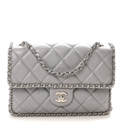 Chanel Crumpled Calfskin Medium Chain All Over Flap Grey 1 of 11