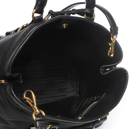 Prada Vitello Daino Tessuto Nylon Tote Nero Black 9 of 10