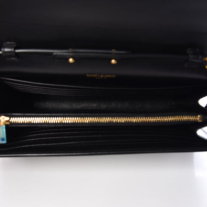 Saint Laurent Patent Calfskin Monogram Kate Wallet On Chain Black 5 of 9