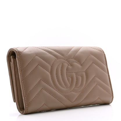 Gucci Calfskin Matelasse GG Marmont Continental Wallet Porcelain Rose 3 of 10